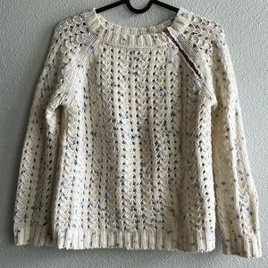 Free People blue and oatmeal zip neck sweater